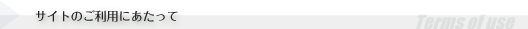 サイトのご利用にあたって